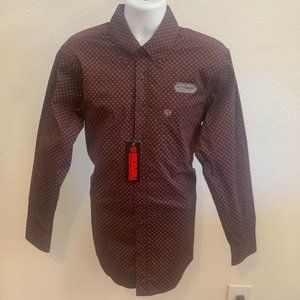 Men's Rock & Roll Burgundy Button Down Western Shirt
